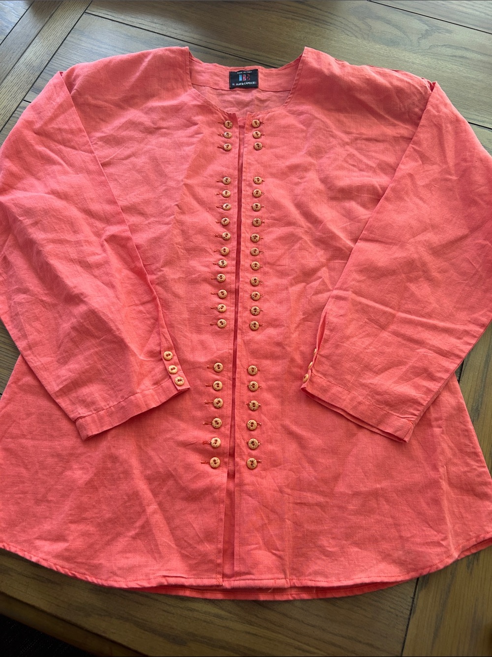 Naracamicie Coral-Red Casual Button-Detail women’s  Shirt size medium